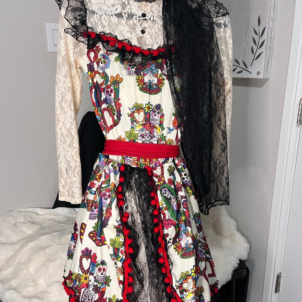 Halloween Day of the Dead Dress with Headband #27